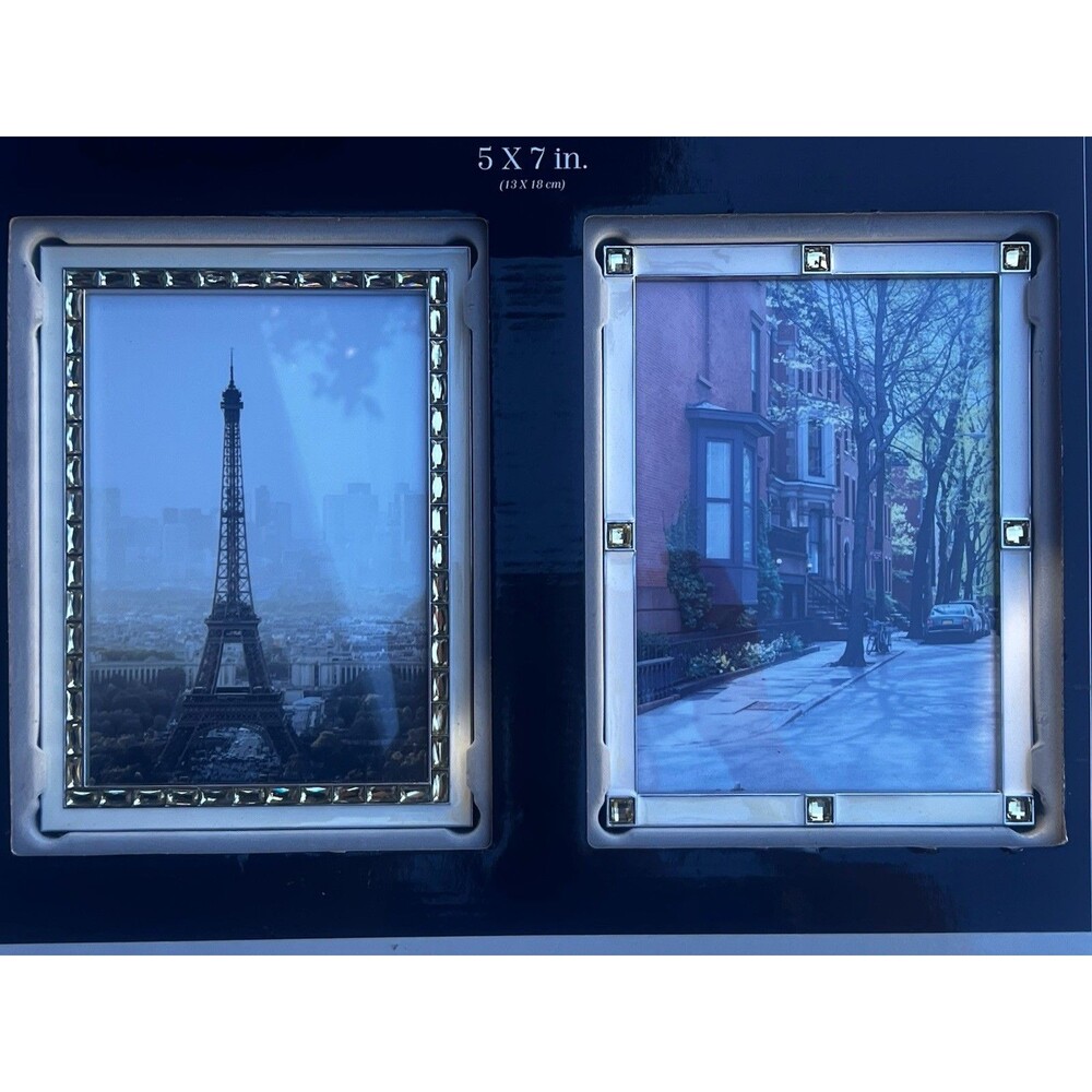 Parisian Home Enamel & Hand Set Accent Picture Frame 5x7 2 Piece
